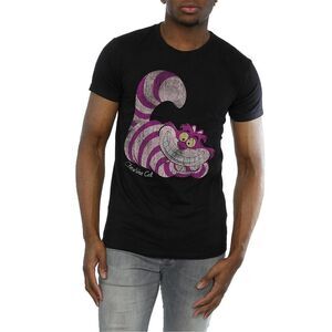 Alice In Wonderland Mens Cheshire Cat Cotton T-Shirt / Black